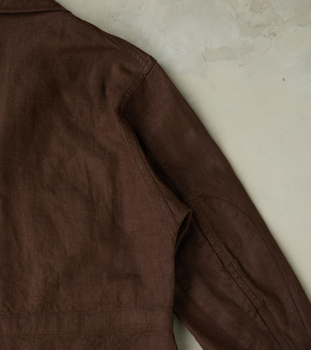 French F-2 Fatigue Jacket - Spence Bryson® Brown Irish Linen Broadcloth