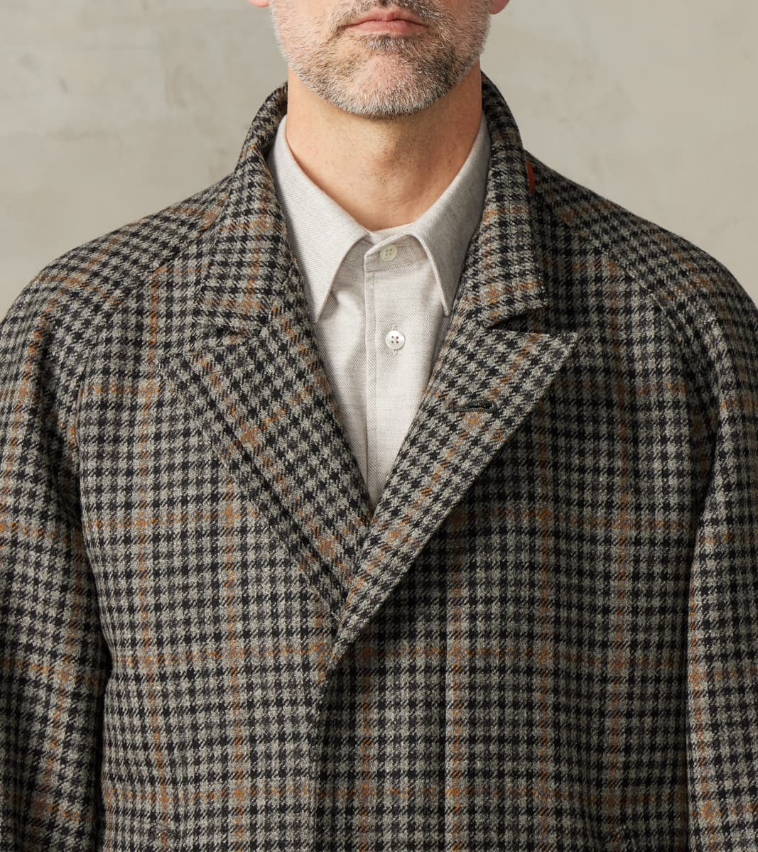 English Traveler Opus Coat - Lovat® London Town Grey Tweed Check