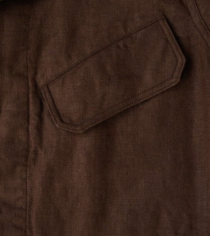 French F-2 Fatigue Jacket - Spence Bryson® Brown Irish Linen Broadcloth