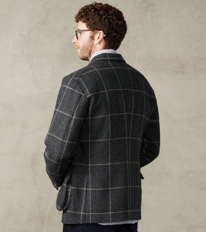 English Country Wanderer Jacket - Lovat® Charcoal Sporting Tweed Check