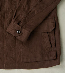 French F-2 Fatigue Jacket - Spence Bryson® Brown Irish Linen Broadcloth