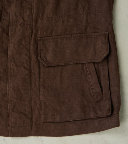 French F-2 Fatigue Jacket - Spence Bryson® Brown Irish Linen Broadcloth