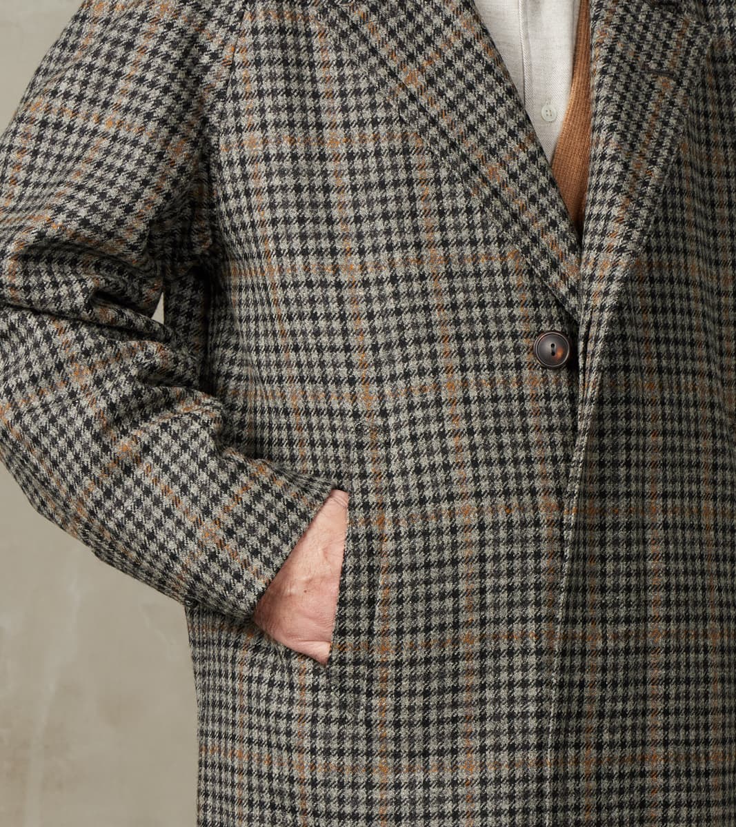 English Traveler Opus Coat - Lovat® London Town Grey Tweed Check