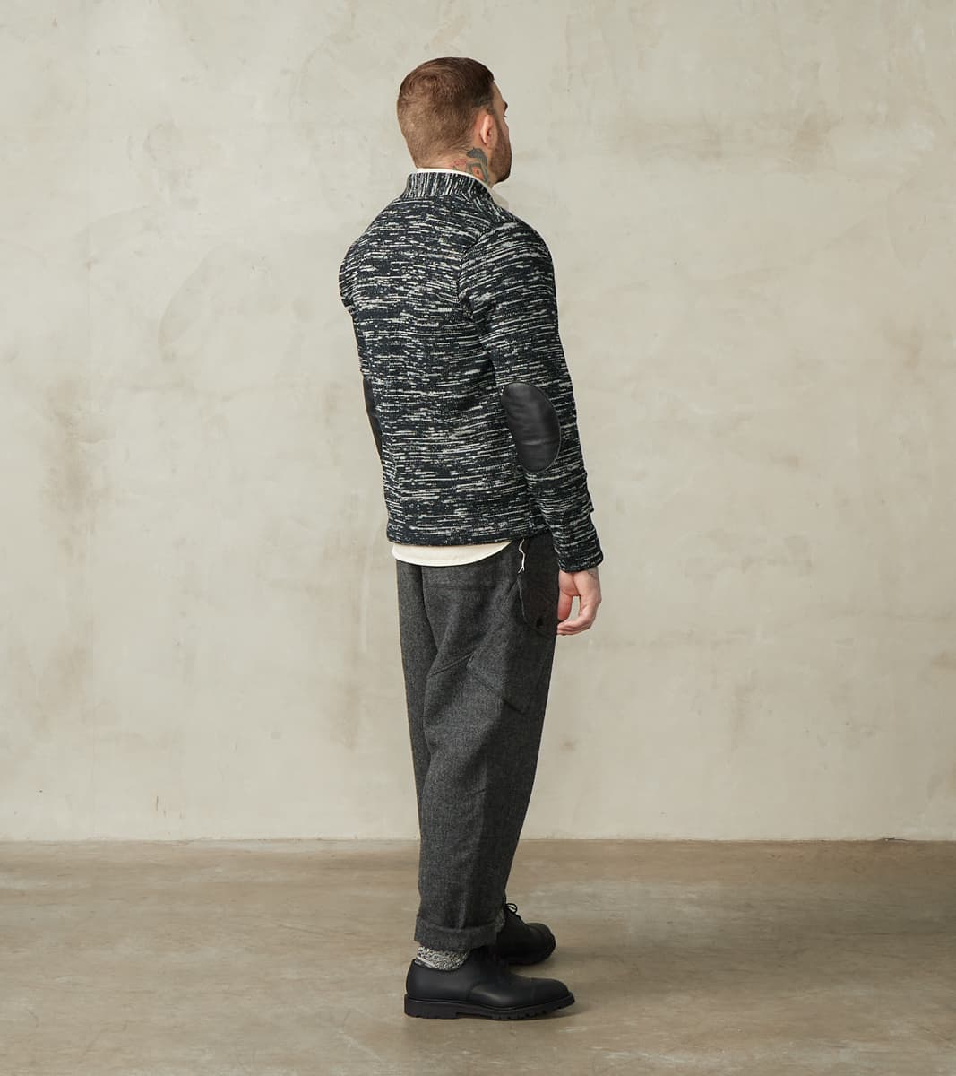 Swiss Army Cargo Trousers - Fox Brothers® Grey Flannel Tweed Twill