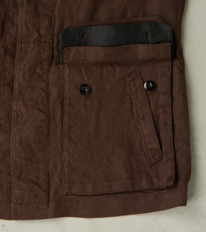 French F-2 Fatigue Jacket - Spence Bryson® Brown Irish Linen Broadcloth