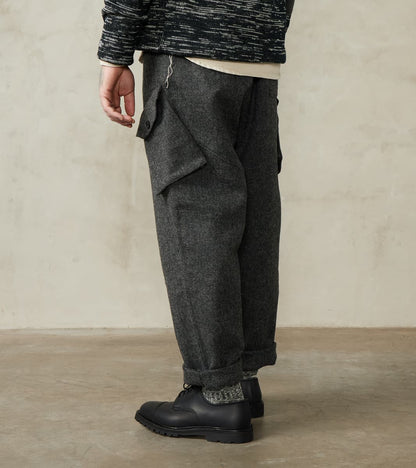 Swiss Army Cargo Trousers - Fox Brothers® Grey Flannel Tweed Twill