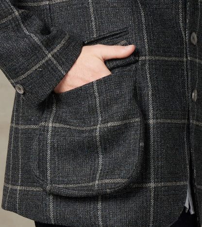 English Country Wanderer Jacket - Lovat® Charcoal Sporting Tweed Check