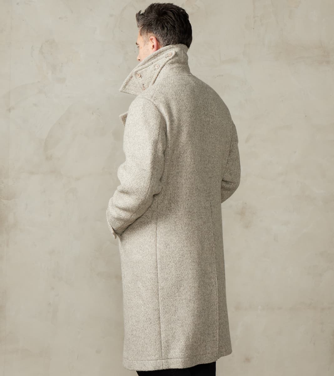 Swiss Army Overcoat - Marling & Evans® Ecru Undyed Boxweave Overcoating