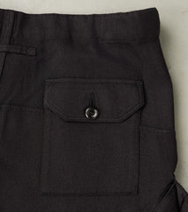 Swiss Army Cargo Trousers - Aubergine Tussah Silk Herringbone