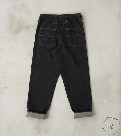 French Work Trousers - Charcoal Donegal Selvedge Denim