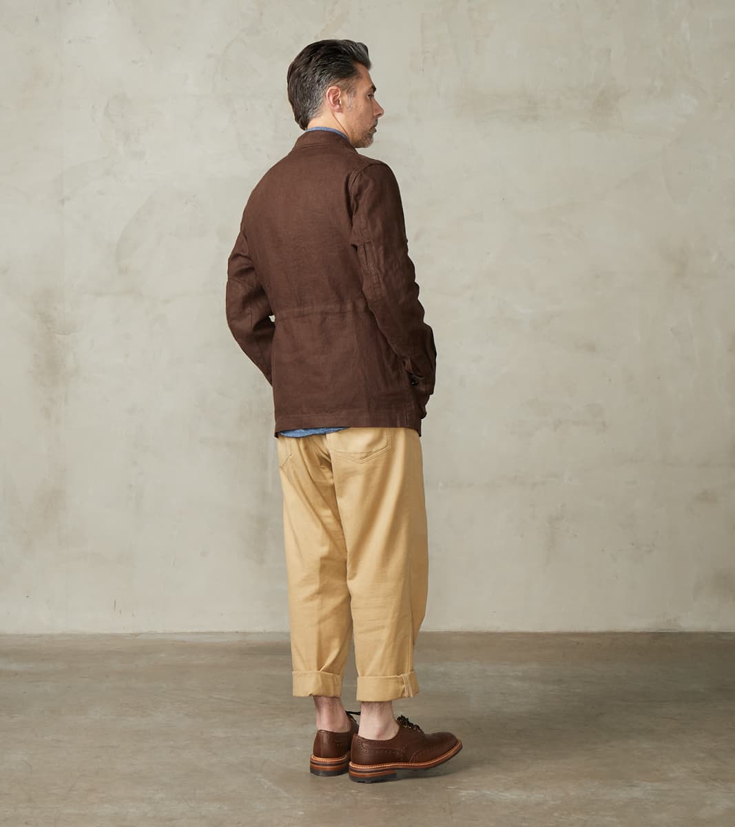 French F-2 Fatigue Jacket - Spence Bryson® Brown Irish Linen Broadcloth