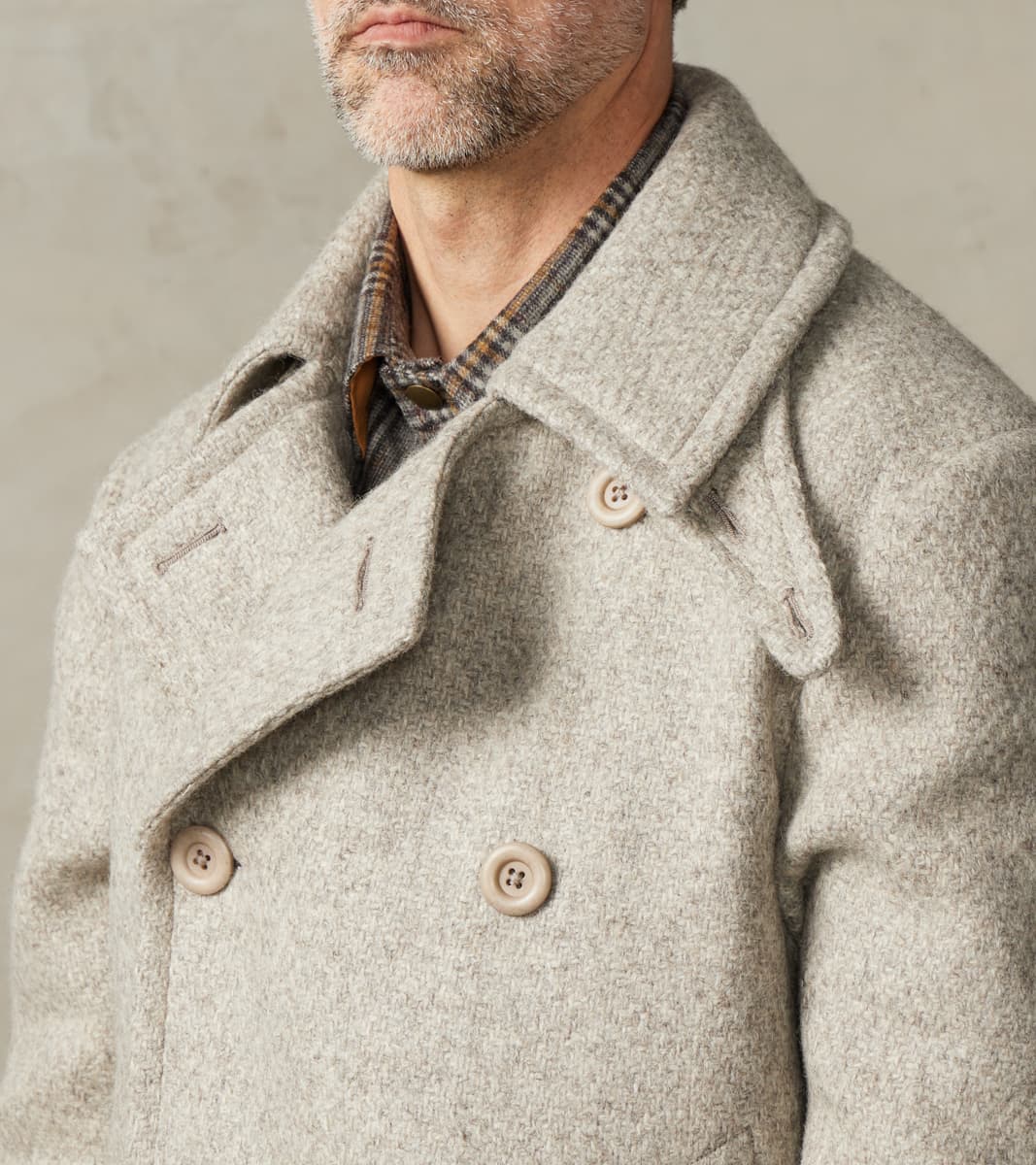 Swiss Army Overcoat - Marling & Evans® Ecru Undyed Boxweave Overcoating