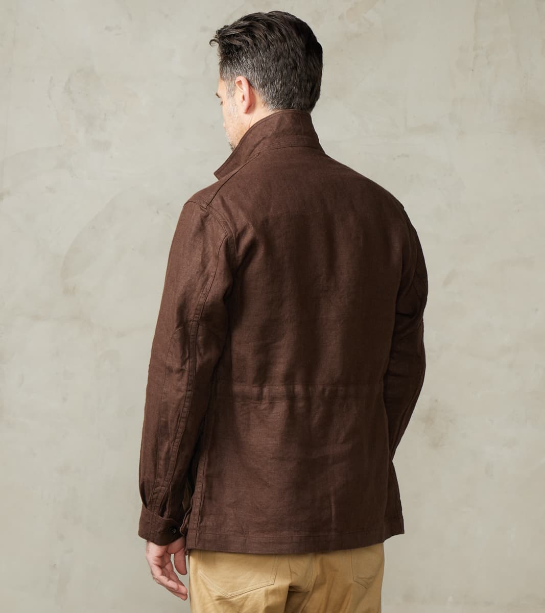 French F-2 Fatigue Jacket - Spence Bryson® Brown Irish Linen Broadcloth