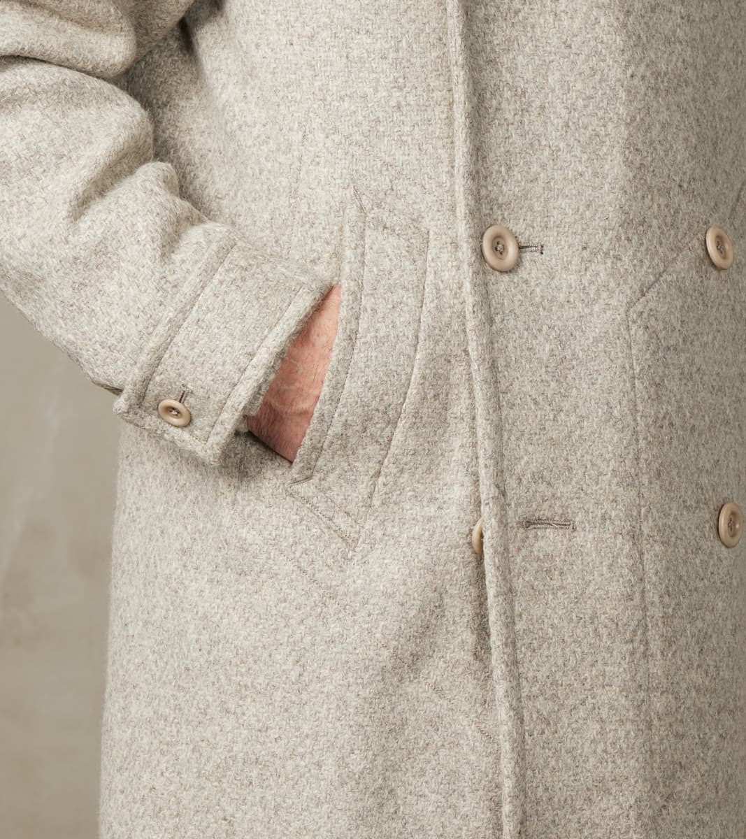 Swiss Army Overcoat - Marling & Evans® Ecru Undyed Boxweave Overcoating