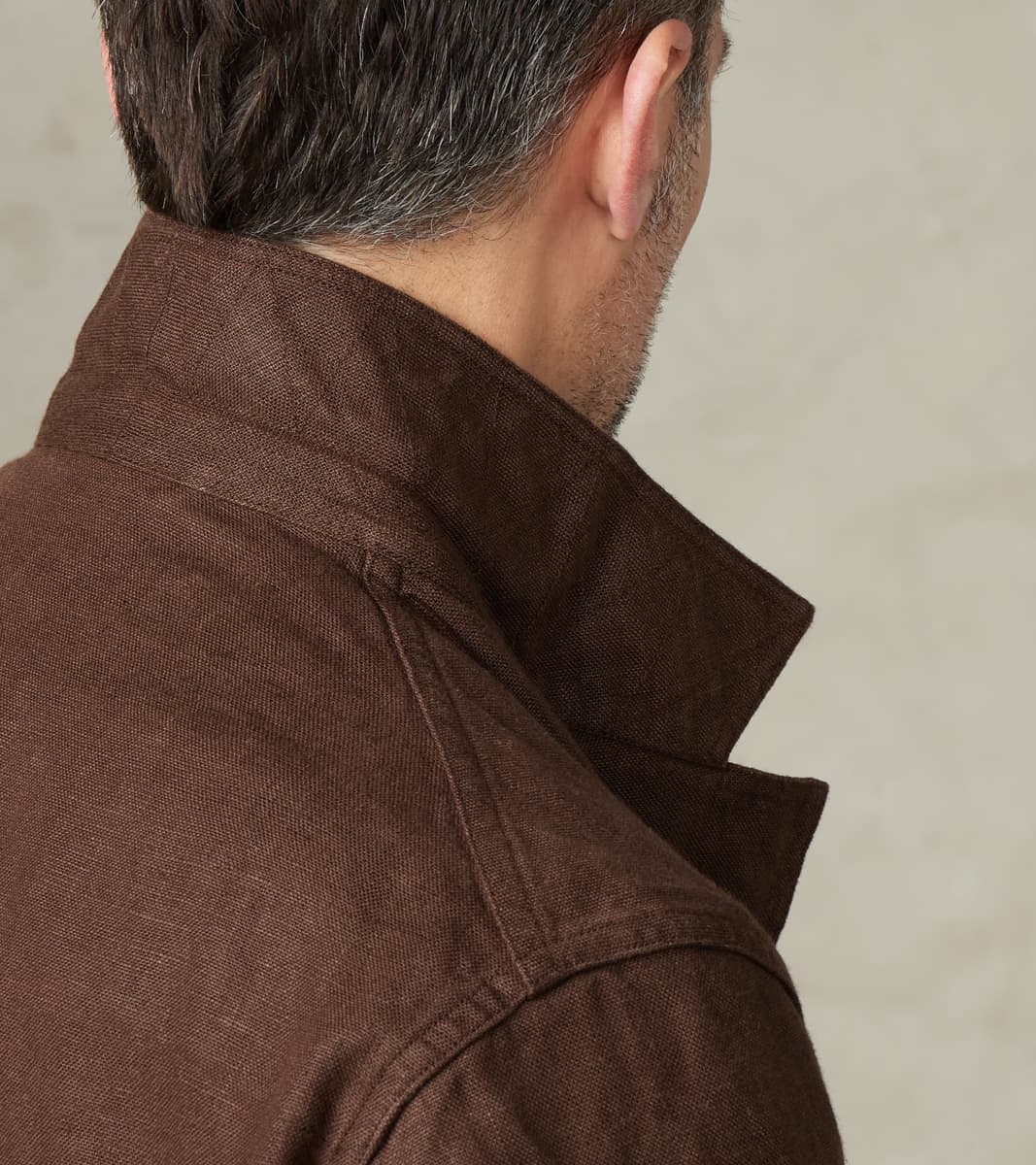 French F-2 Fatigue Jacket - Spence Bryson® Brown Irish Linen Broadcloth