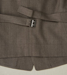 English Dress Hunt Vest - Dark Natural Optim® Wool Gabardine