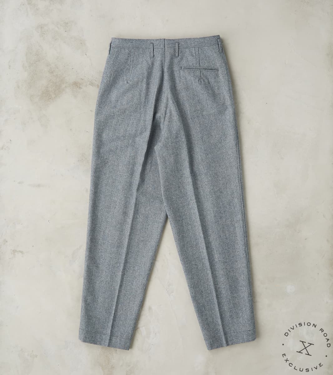 American Dress Trousers - Fox Brothers® Grey Chalk Stripe Herringbone Worsted Flannel