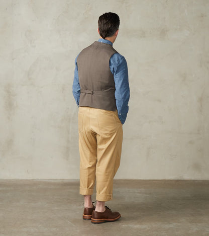 English Dress Hunt Vest - Dark Natural Optim® Wool Gabardine