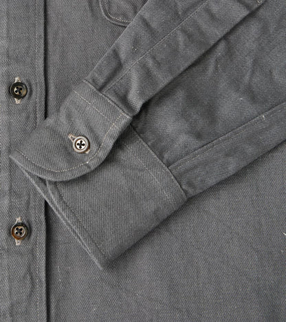 American Camp Shirt - Concrete Linen Cotton Selvedge Denim