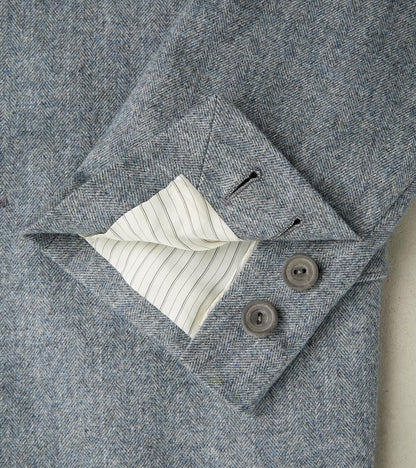 American Sack Jacket - Fox Brothers® Grey Chalk Stripe Herringbone Worsted Flannel