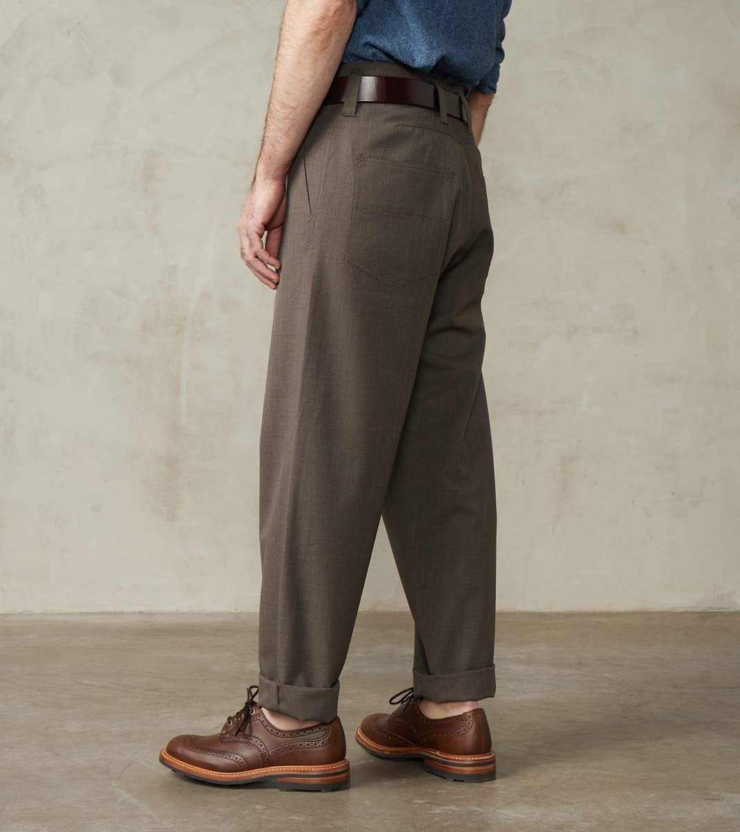 French Work Trousers - Dark Natural Optim® Wool Gabardine