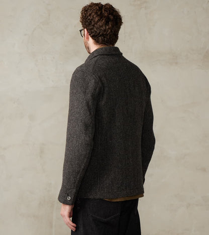 English Hunt Work Jacket - Lovat® Graphite Honeycomb Stripe Shetland Tweed