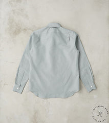 American Camp Shirt - Aqua Silk Cotton Crepe Broadcloth