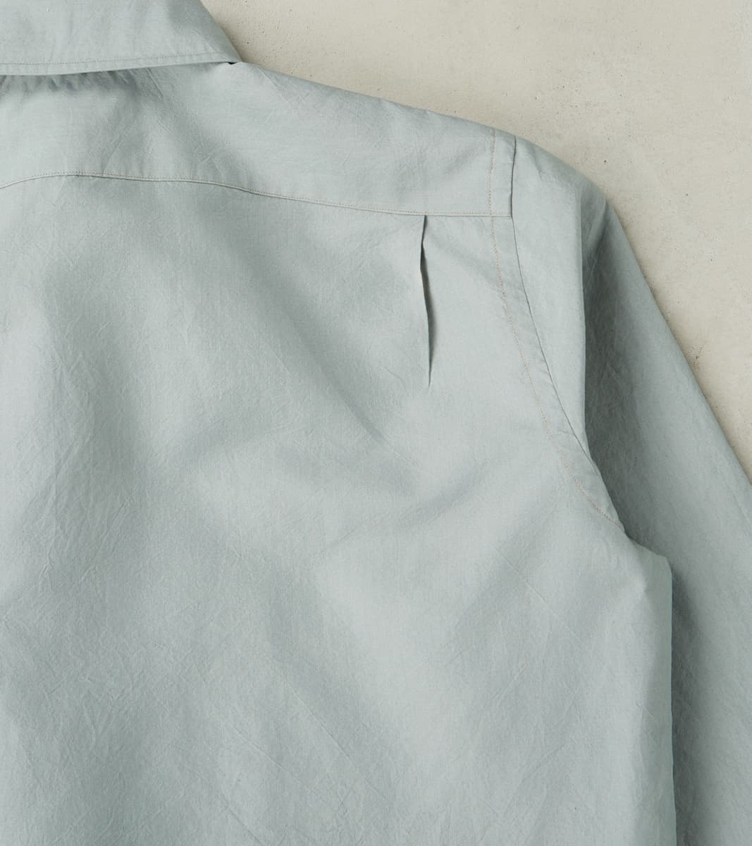 American Camp Shirt - Aqua Silk Cotton Crepe Broadcloth