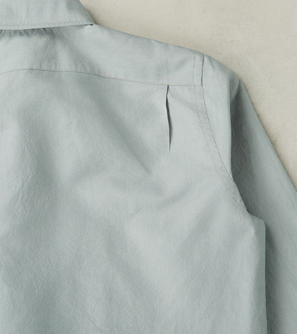 American Camp Shirt - Aqua Silk Cotton Crepe Broadcloth