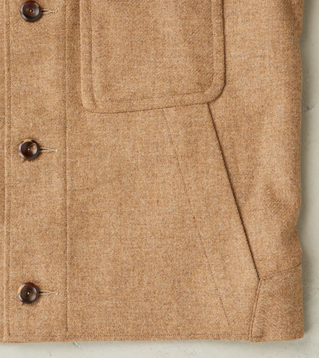 French Rapide Jacket - Abraham Moon® Camel Merino Twill