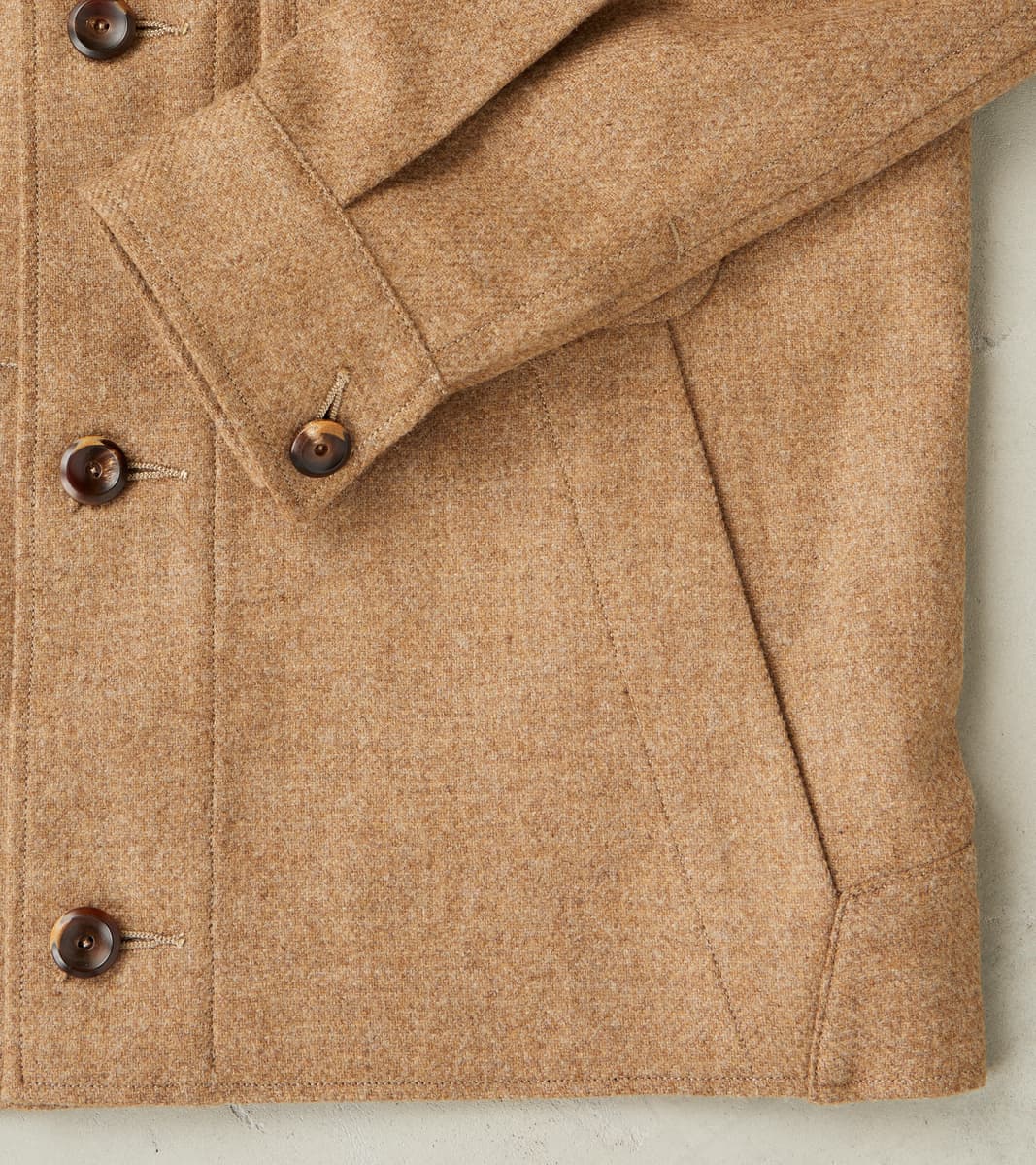 French Rapide Jacket - Abraham Moon® Camel Merino Twill