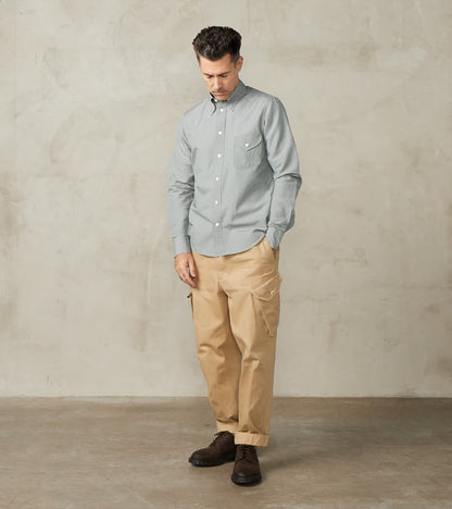 American Camp Shirt - Aqua Silk Cotton Crepe Broadcloth