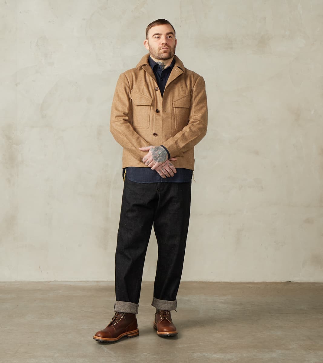 MotivMfg x Division Road French Rapide Jacket - Abraham Moon® Camel Merino Twill