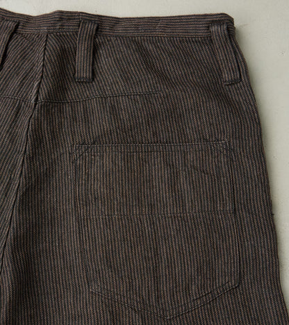 French Work Trousers - Antique Stripe High Twist Linen Serge