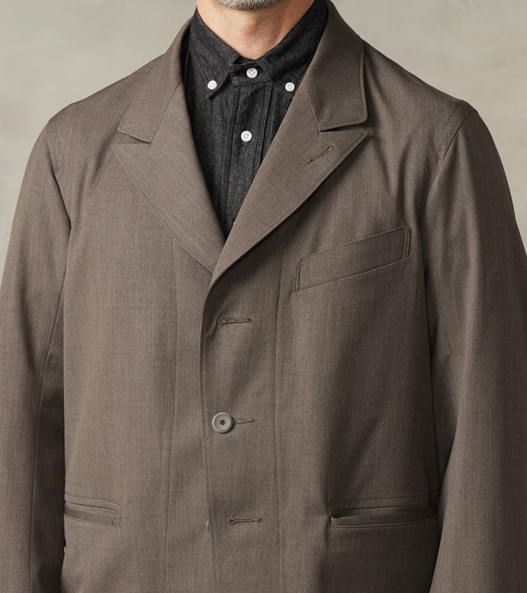 English Dress Hunt Jacket - Dark Natural Optim® Wool Gabardine