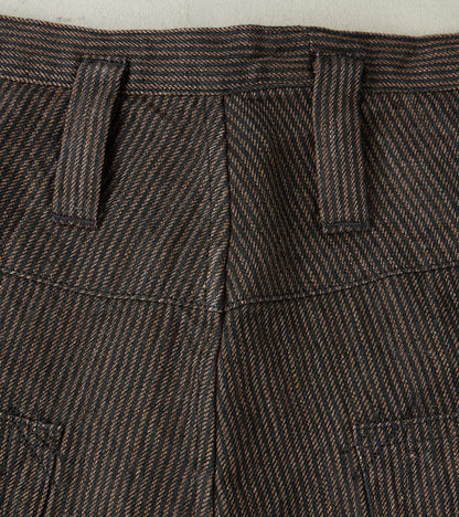 French Work Trousers - Antique Stripe High Twist Linen Serge