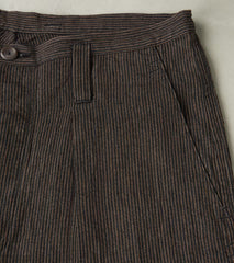 French Work Trousers - Antique Stripe High Twist Linen Serge