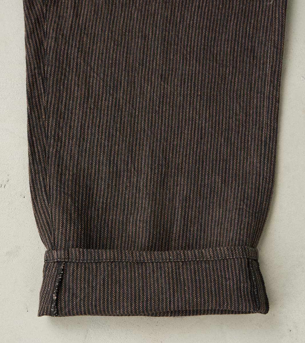 French Work Trousers - Antique Stripe High Twist Linen Serge