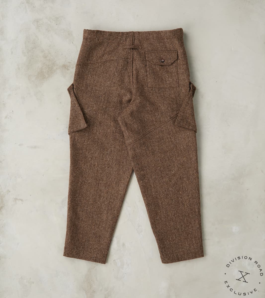 Swiss Army Cargo Trousers - Marling & Evans® Natural Undyed Herringbone Twill