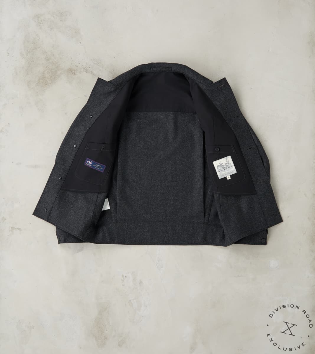 French Rapide Jacket - Abraham Moon® Coal Merino Twill