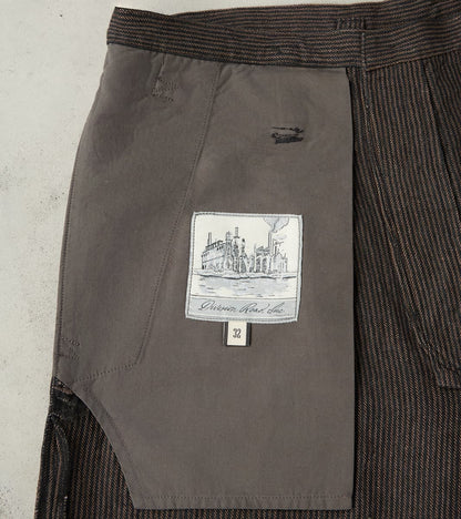 French Work Trousers - Antique Stripe High Twist Linen Serge