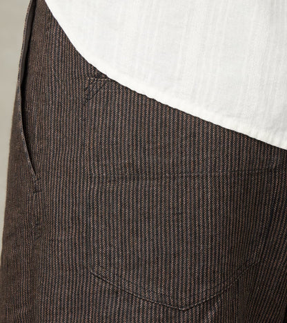 French Work Trousers - Antique Stripe High Twist Linen Serge