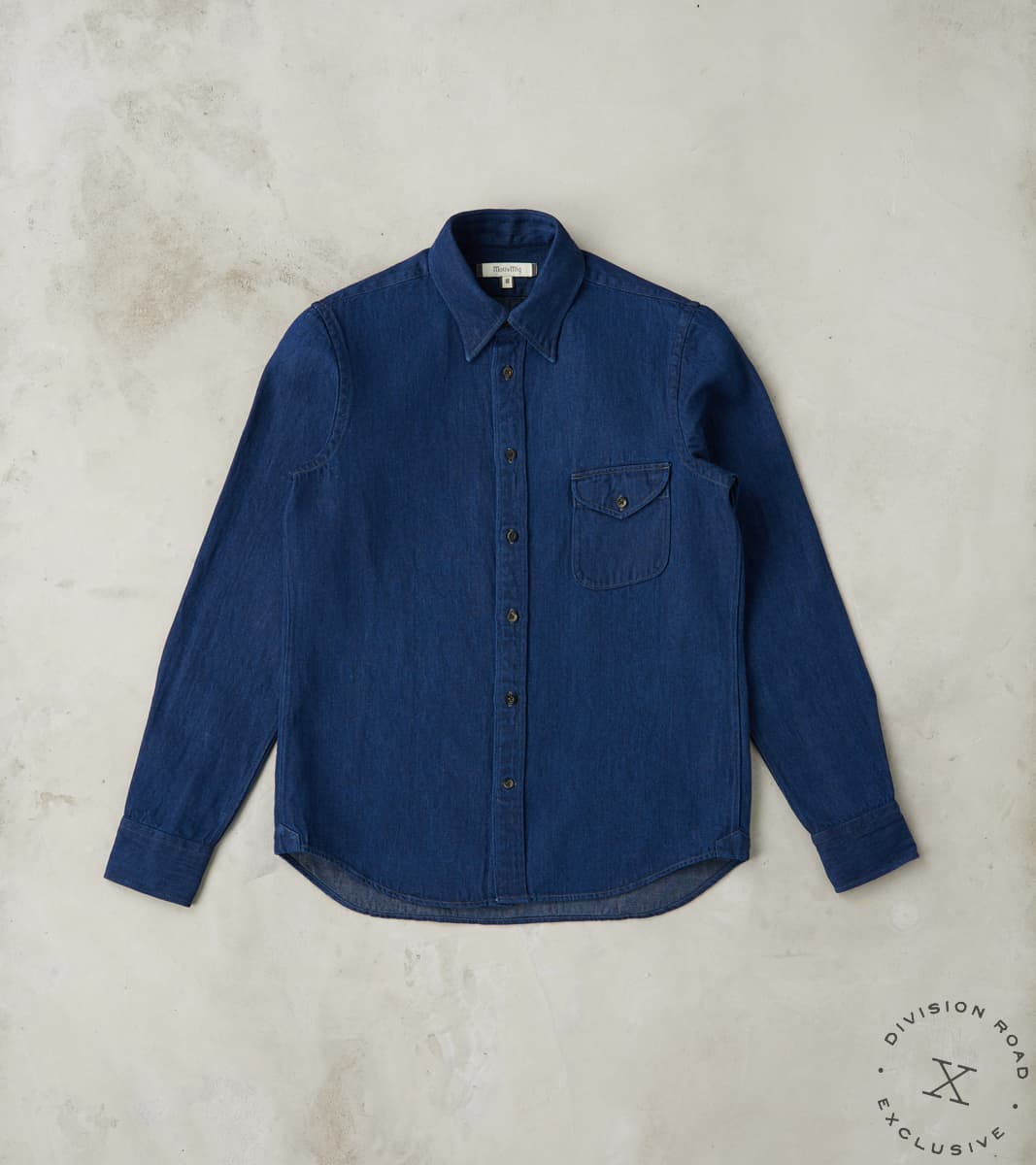 American Camp Shirt - Natural Indigo Linen Cotton Selvedge Denim