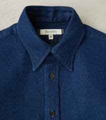 American Camp Shirt - Natural Indigo Linen Cotton Selvedge Denim