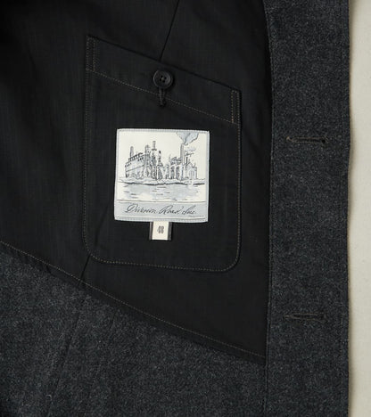 French Rapide Jacket - Abraham Moon® Coal Merino Twill