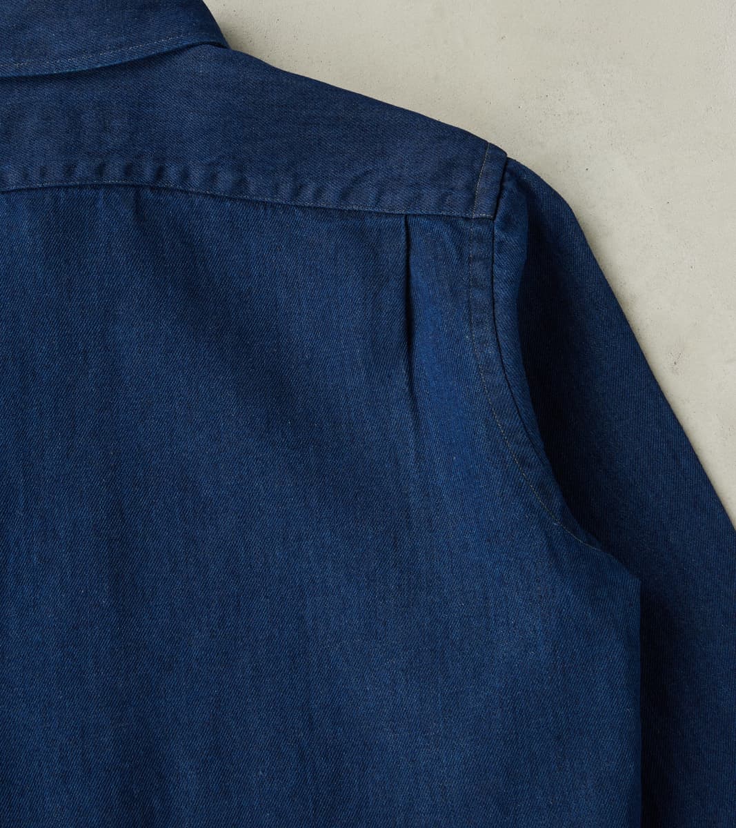 American Camp Shirt - Natural Indigo Linen Cotton Selvedge Denim