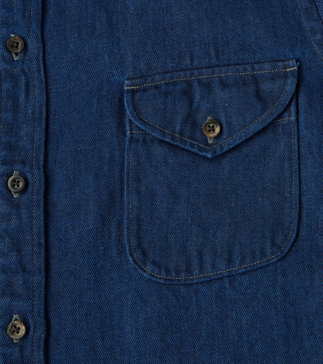 American Camp Shirt - Natural Indigo Linen Cotton Selvedge Denim