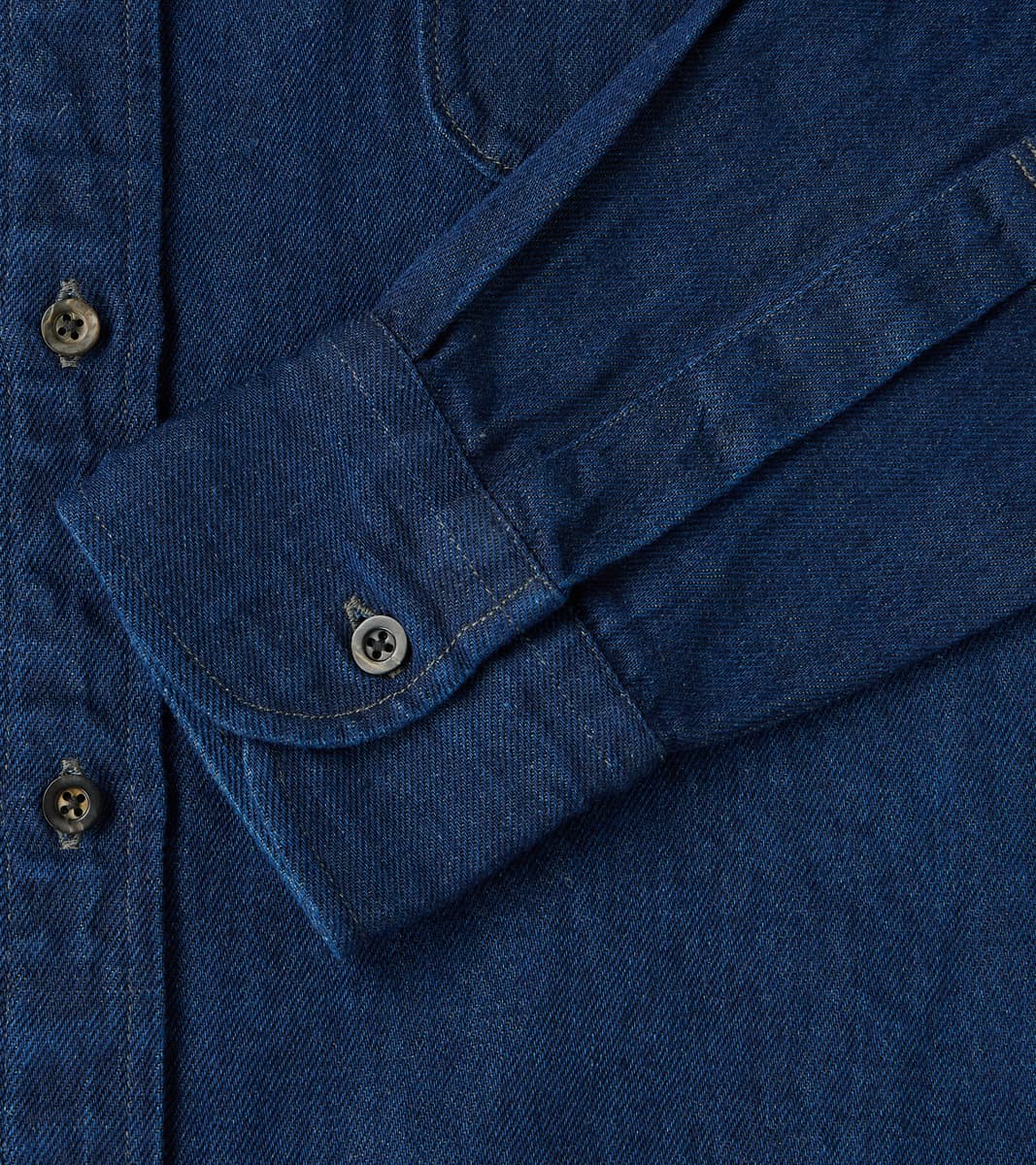 American Camp Shirt - Natural Indigo Linen Cotton Selvedge Denim