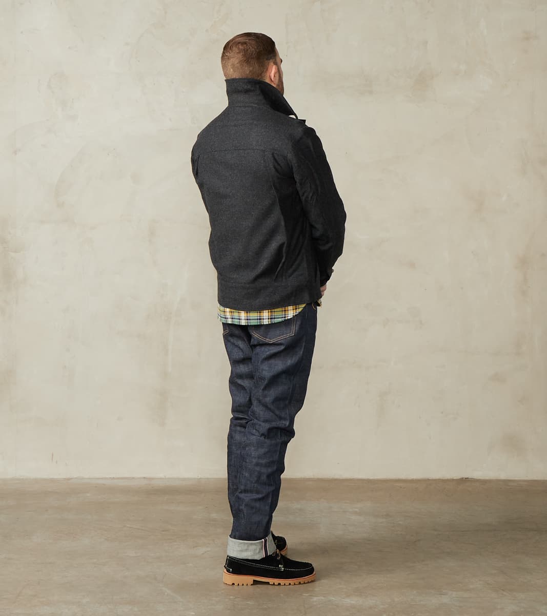 French Rapide Jacket - Abraham Moon® Coal Merino Twill