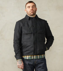MotivMfg x Division Road French Rapide Jacket - Abraham Moon® Coal Merino Twill